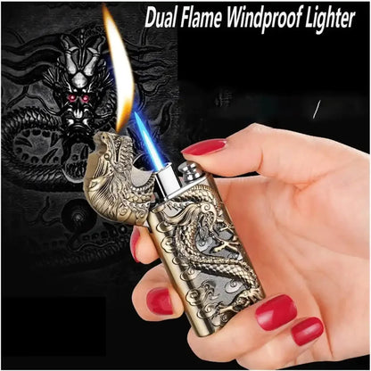 3D Dragon Double Flame Lighter-refillable