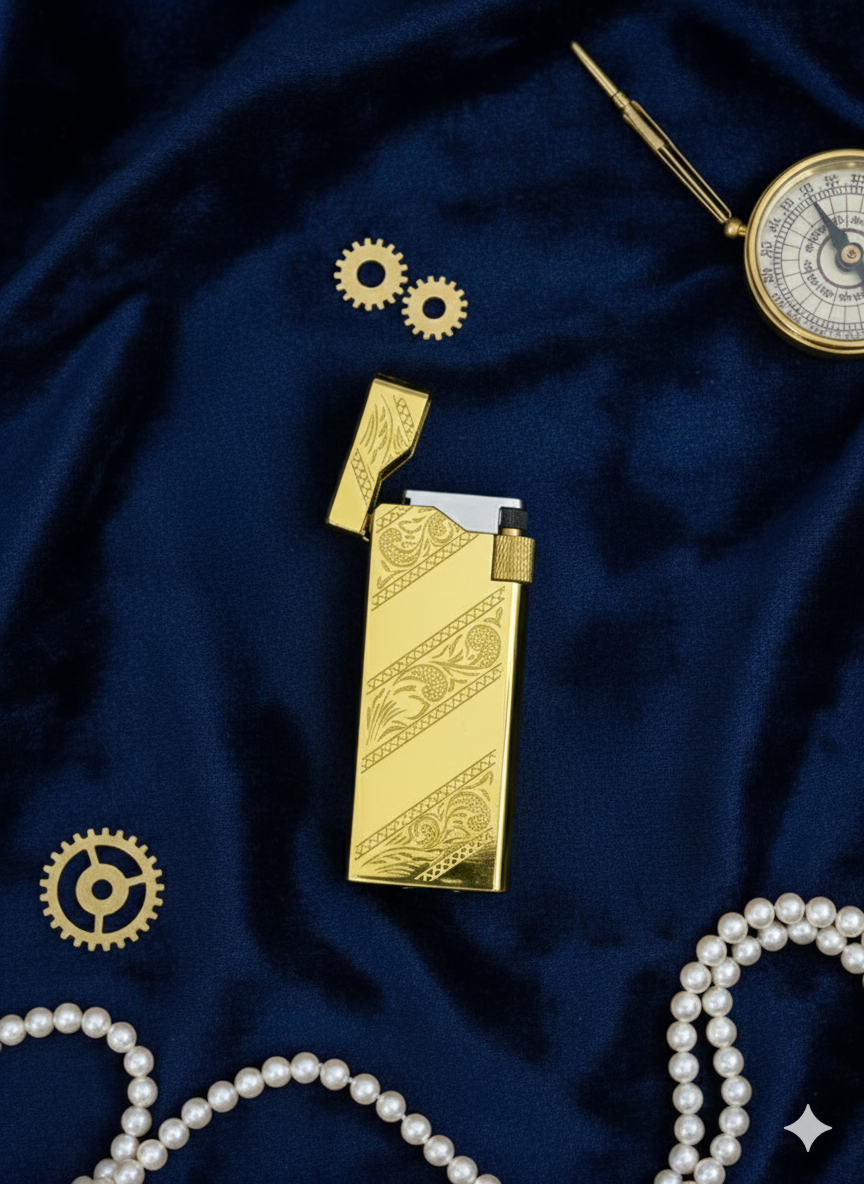 Stylish Gold Polished Lighter - Refillable