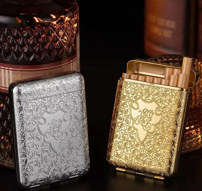 Iconic Bundle- 3D Dragon Jet Flame lighter+Metal Crafted Cigarette Case