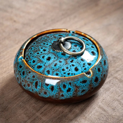 Ceramic Cigarette Tray with Lid