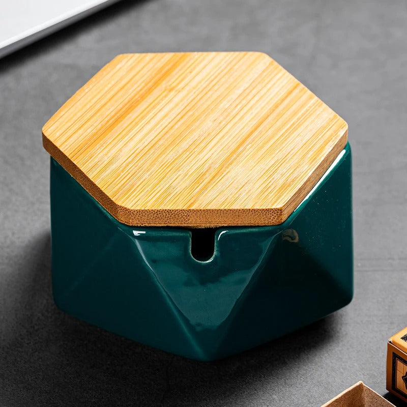 Ceramic Ashtray for Home - Creative Desk Ashtray With Lid