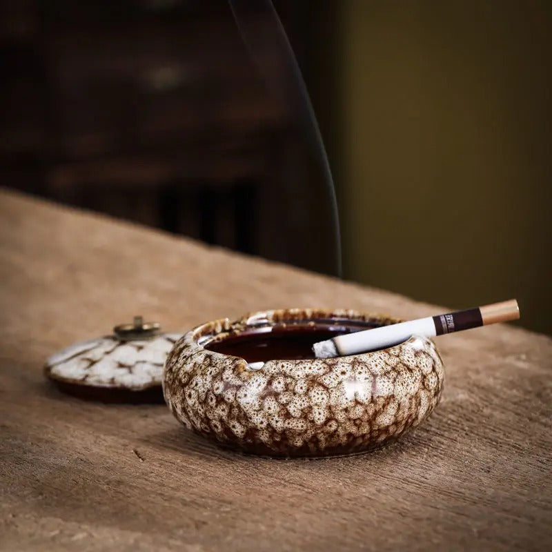 Ceramic Cigarette Tray with Lid