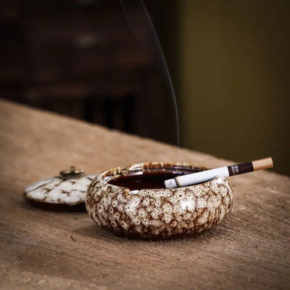 Ceramic Cigarette Tray with Lid