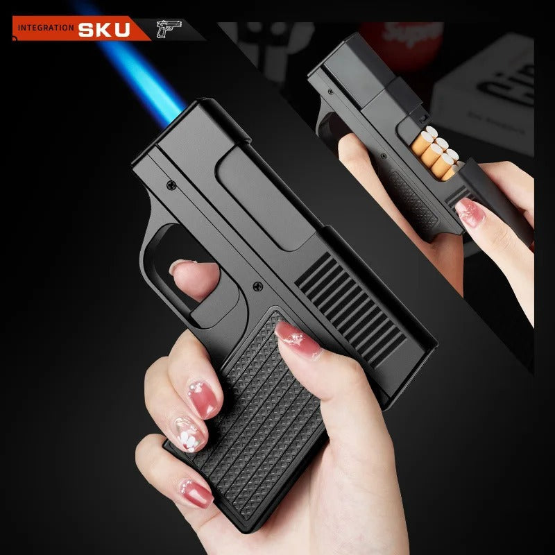 Creative Gun Lighter Cigarette Box