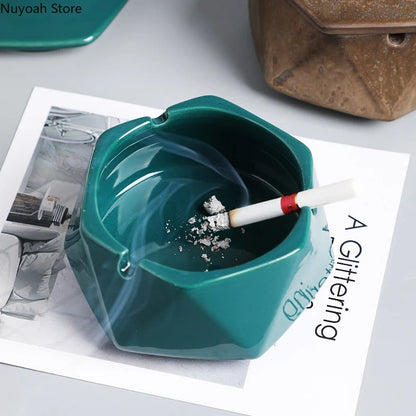 Ceramic Ashtray for Home - Creative Desk Ashtray With Lid