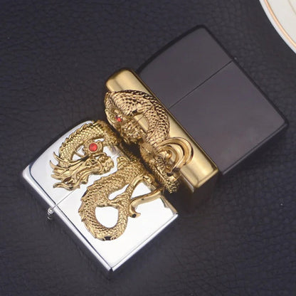 Iconic Bundle- 3D Dragon Jet Flame lighter+Metal Crafted Cigarette Case
