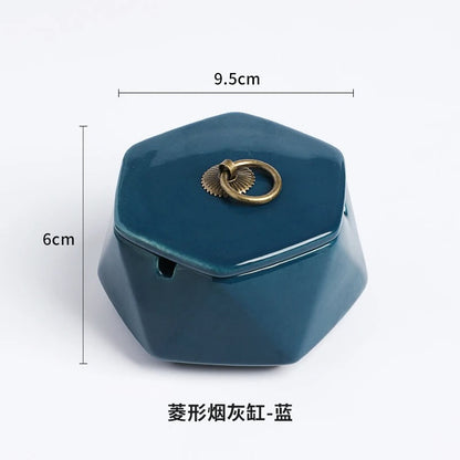 Ceramic Ashtray for Home - Creative Desk Ashtray With Lid
