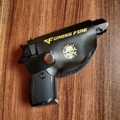 Metal Gun Lighter with Knife