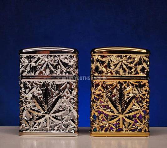 Royal Leaf Engraved Jet Lighter (Metallic)